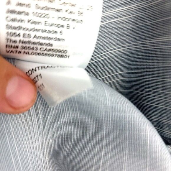 Calvin Klein Gray Blue 2XL Button Front Dress Shirt Cotton Collared - Picture 10 of 10